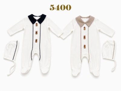 OBABY-5400 AYICIK NAKIŞLI YAKALI ERKEK TULUM 3LÜ