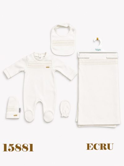 BABYDOLA-15881 ZIBIN SET 5 Lİ ECRU 0-03 AY