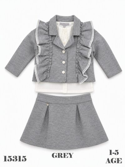 BABYDOLA-15315 TAKIM CEKETLİ GREY MELANGE 5'Lİ