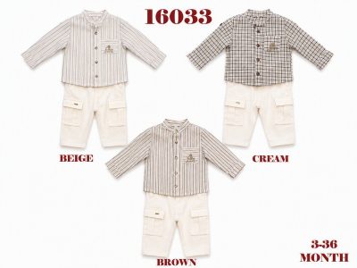 BABYDOLA-16033 BROWN GÖMLEKLİ 2 Lİ TAKIM 06-36 AY 