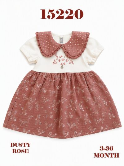 BABYDOLA-15220 *30 ELBİSE DUSTY ROSE