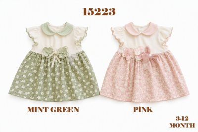 BABYDOLA-15223 ELBİSE PİNK