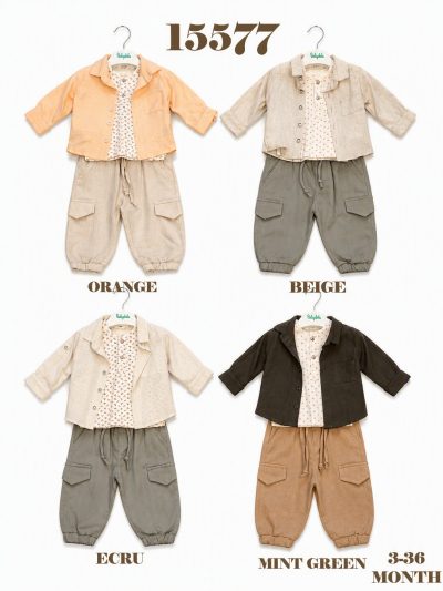 BABYDOLA-15577 HOLA 3'LÜ TAKIM ECRU GREY 5Lİ