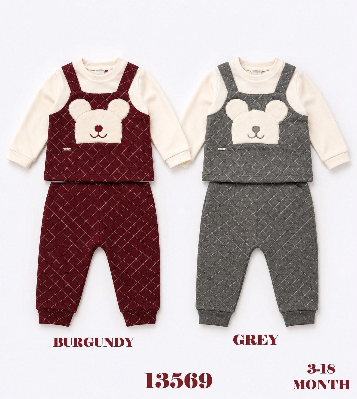 BABYDOLA-13569 *40 TAKIM BURGUNDY 5 Lİ 