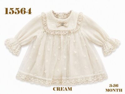 BABYDOLA-15564  *10 ELBİSE CREAM 5'Lİ