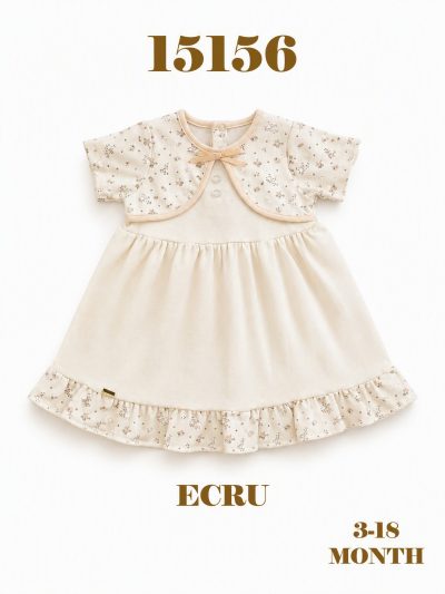 BABYDOLA-15156 ELBİSE ECRU 5'Lİ 3-18 AY