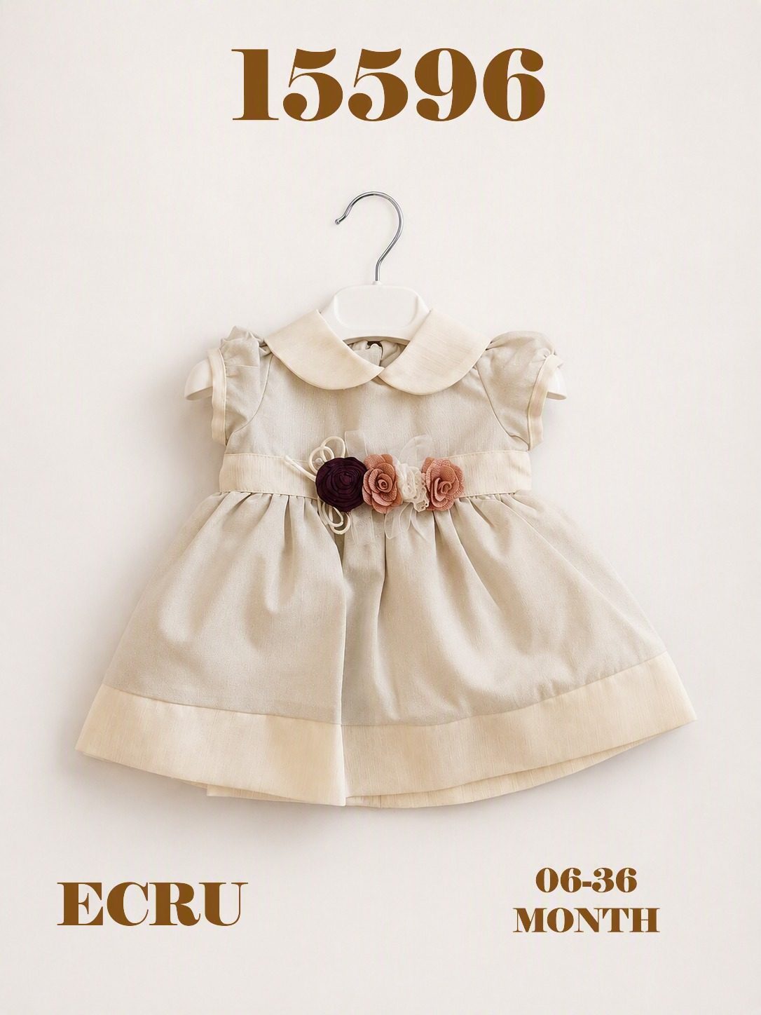BABYDOLA-15596 ELBİSE ECRU 06/36