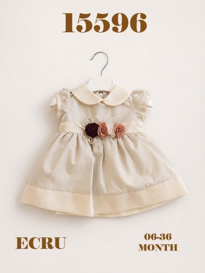 BABYDOLA-15596 ELBİSE ECRU 06/36
