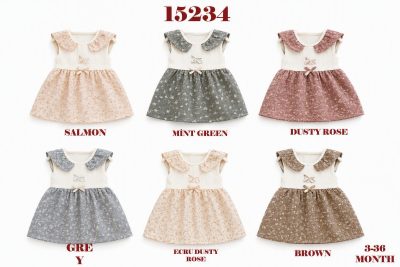 BABYDOLA-15234 *20 ELBİSE MÜSLİN MINT GREEN 5'Lİ