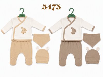 BEGİ-5475 WAFFLE TAVŞANLI ERKEK 5 Lİ SET