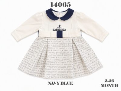 BABYDOLA-14065 *30 ELBİSE PETROL BLUE 5'lİ 03-36 AY